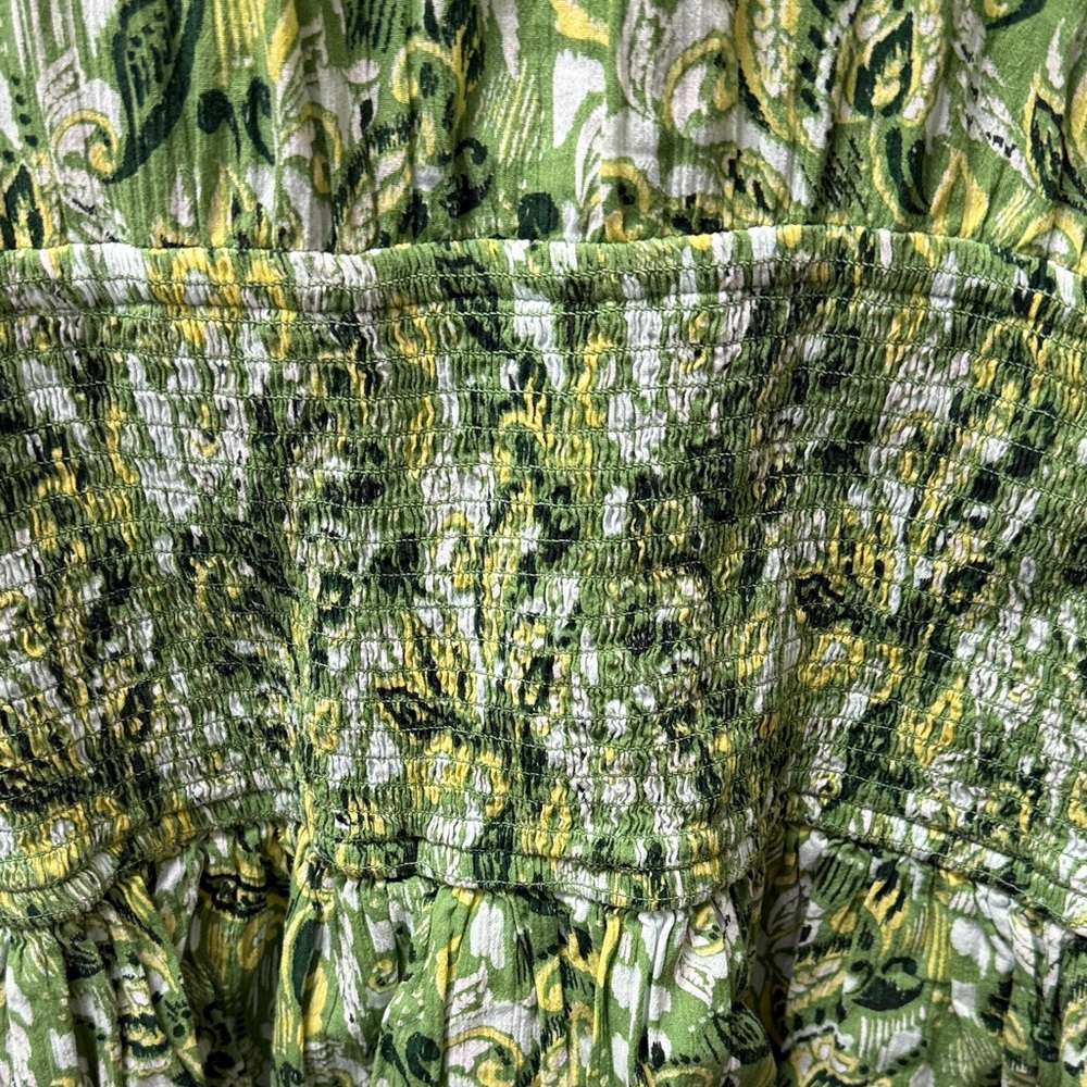 Aerie Green, white, & yellow printed fun dress - Picture 9 of 9